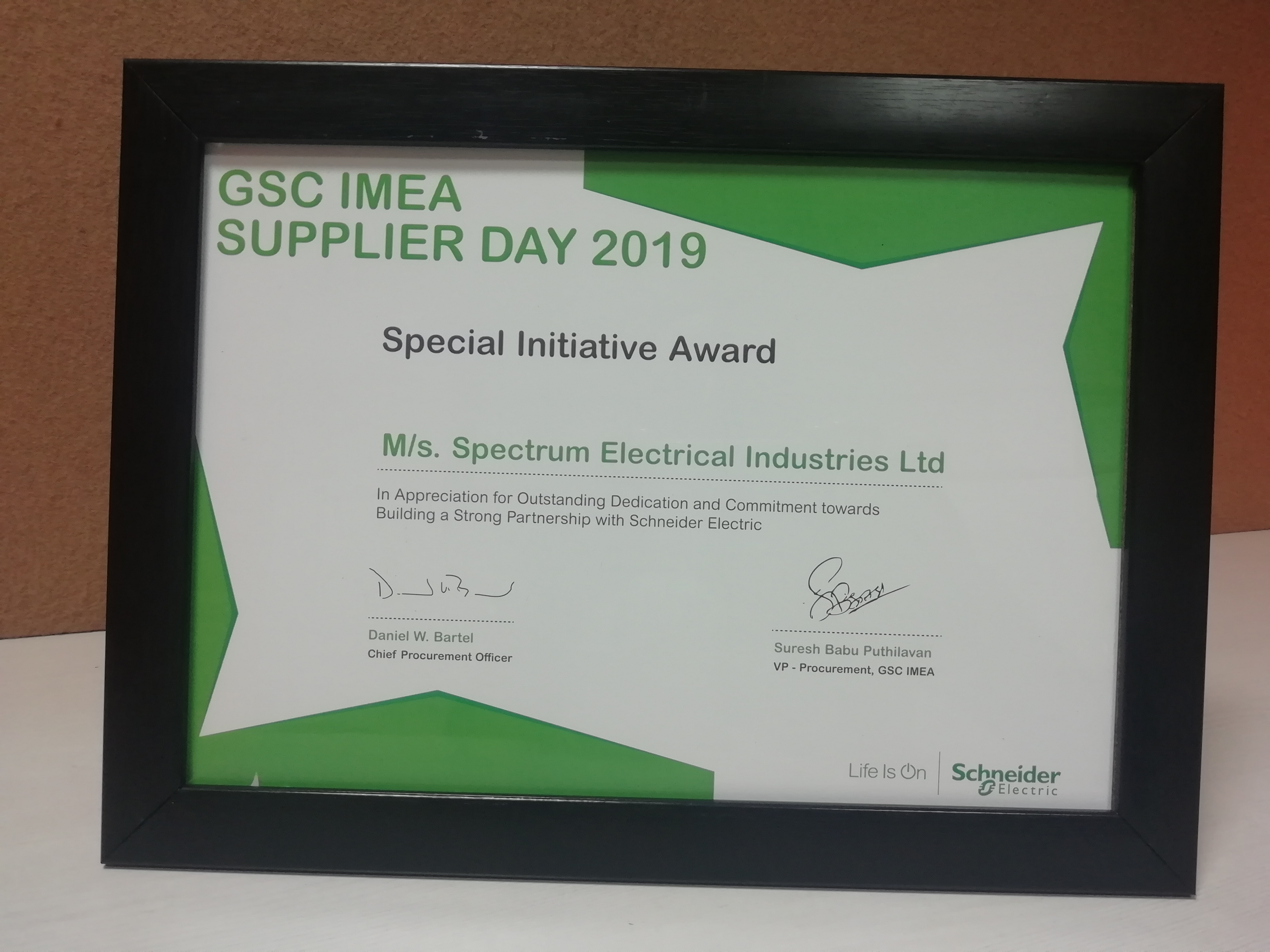 GSC IMEA Supplier Day Special Initiative Award